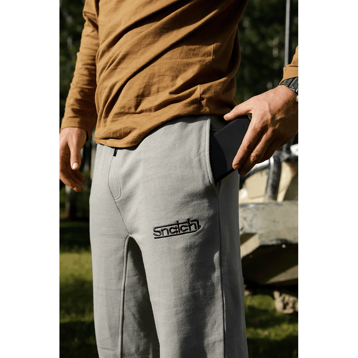 Embroidered Track Pants Slim Dirty Stone