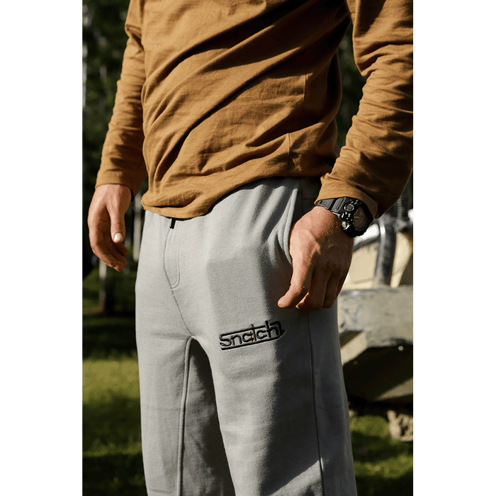 Embroidered Track Pants Slim Dirty Stone