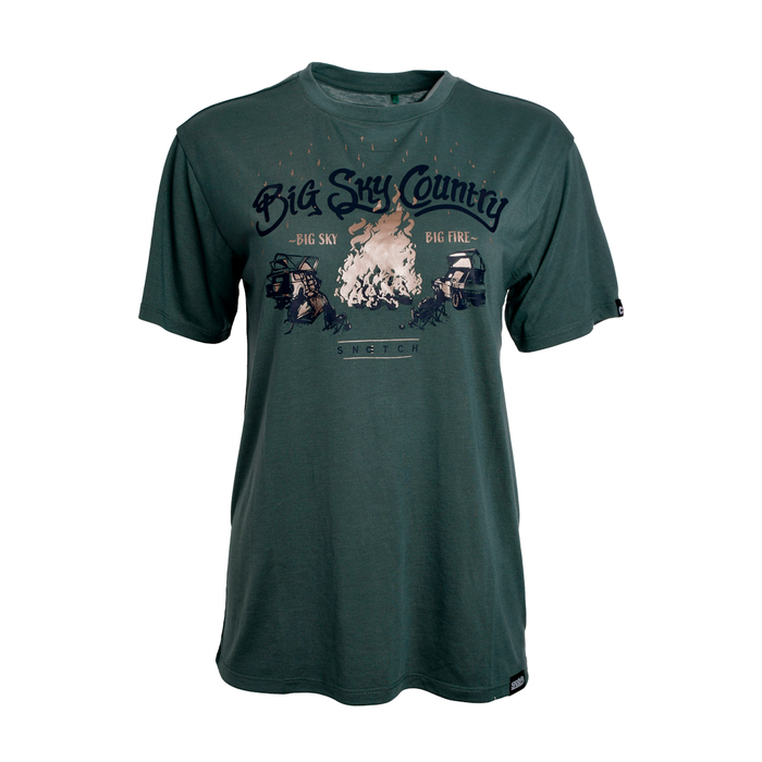 Women's Big Sky Oversized Tee Olive - SF1401OV