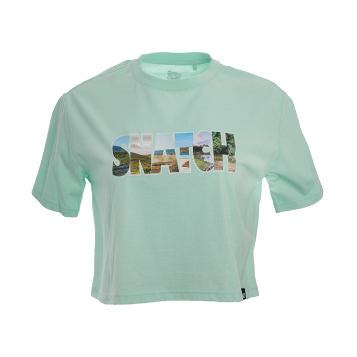 Women's Name Fill Crop Top Aqua - SF1403AQ